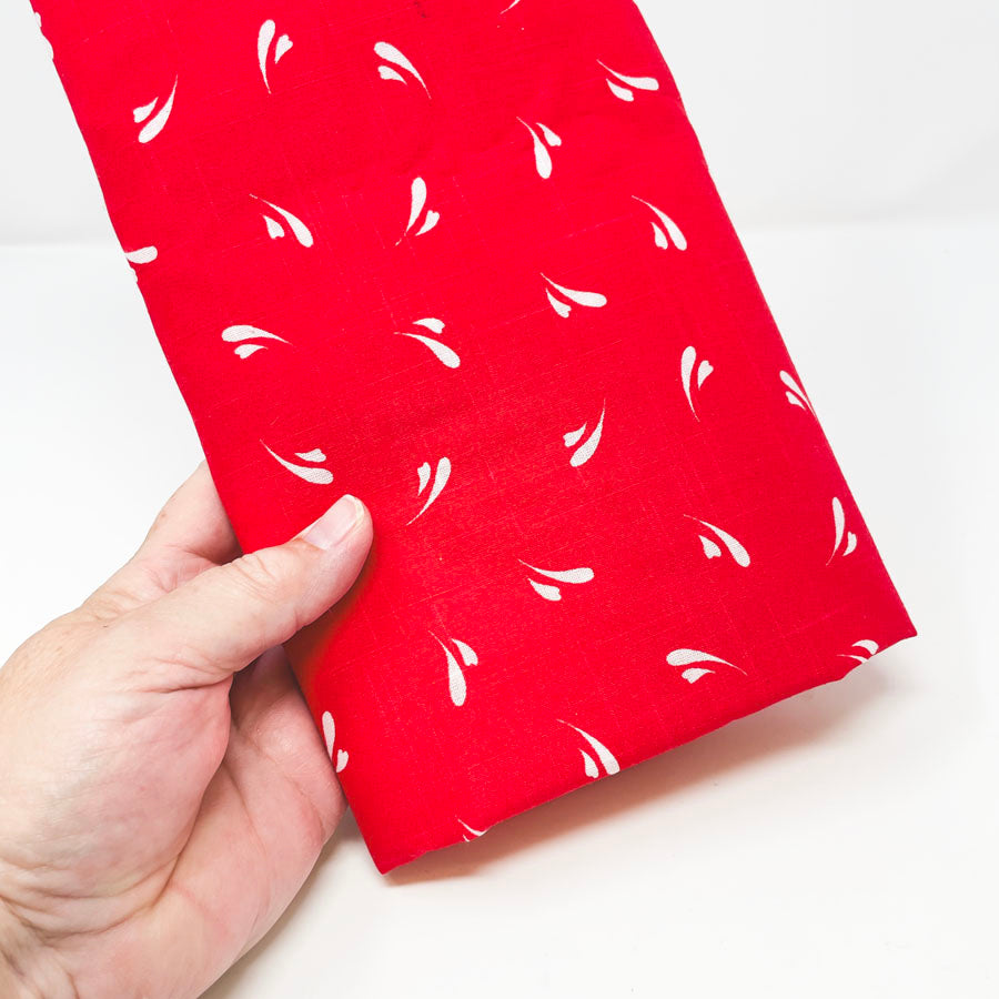 2.5 Yards Red/White Cotton Fabric
