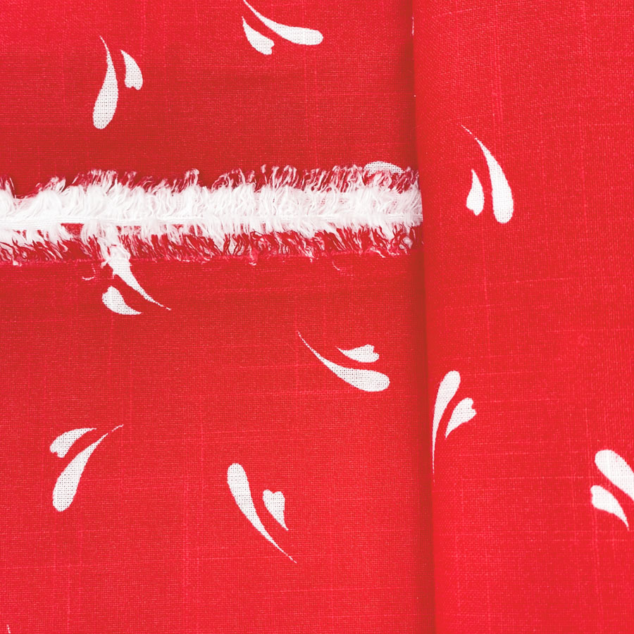 2.5 Yards Red/White Cotton Fabric