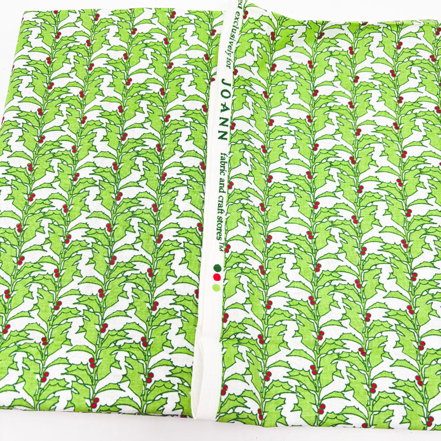 42" x 1 yd Abstract Holly Stripes Lightweight Cotton Fabric