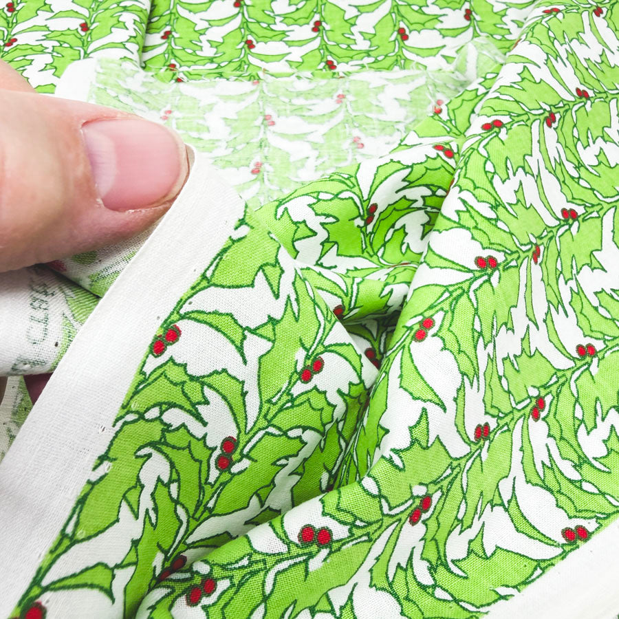 42" x 1 yd Abstract Holly Stripes Lightweight Cotton Fabric