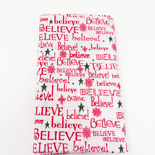 42" x 56" Believe in Red Lightweight Cotton Fabric