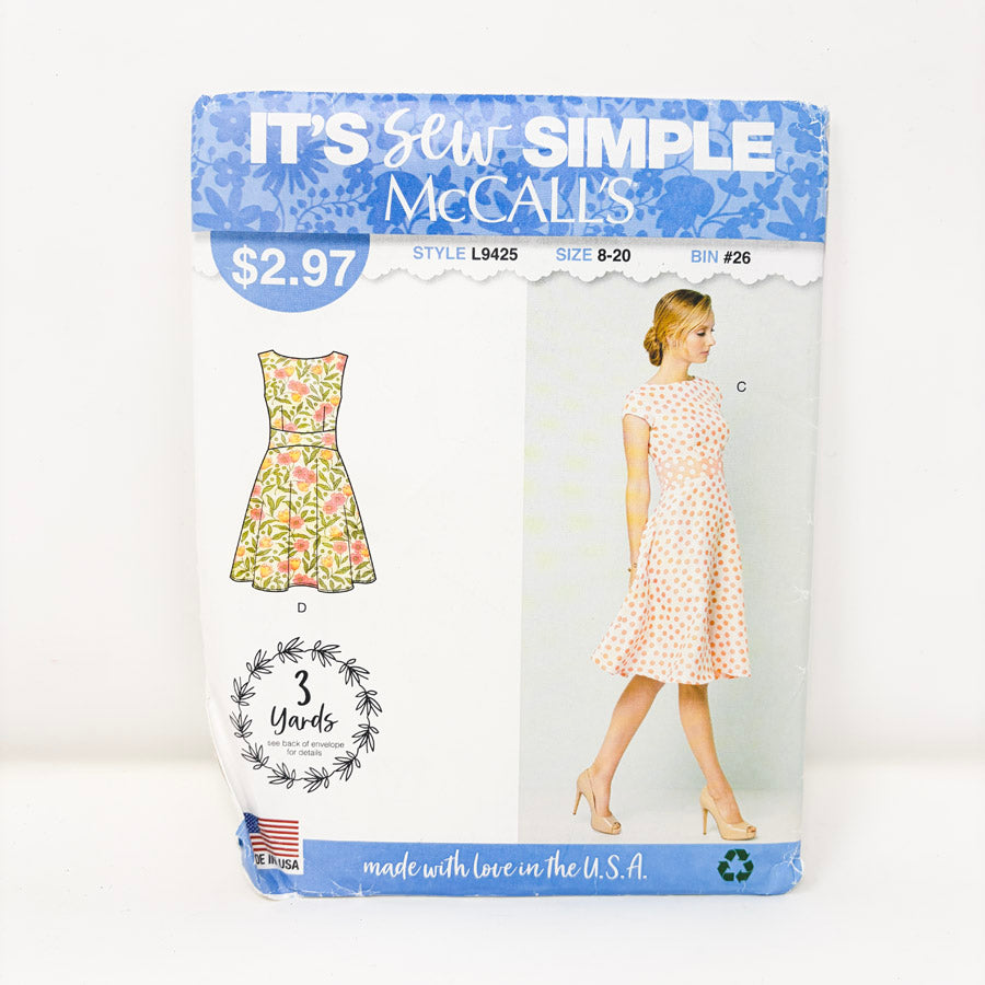 2019 McCall's Sewing Pattern L9425 - Dress - Size 8-20