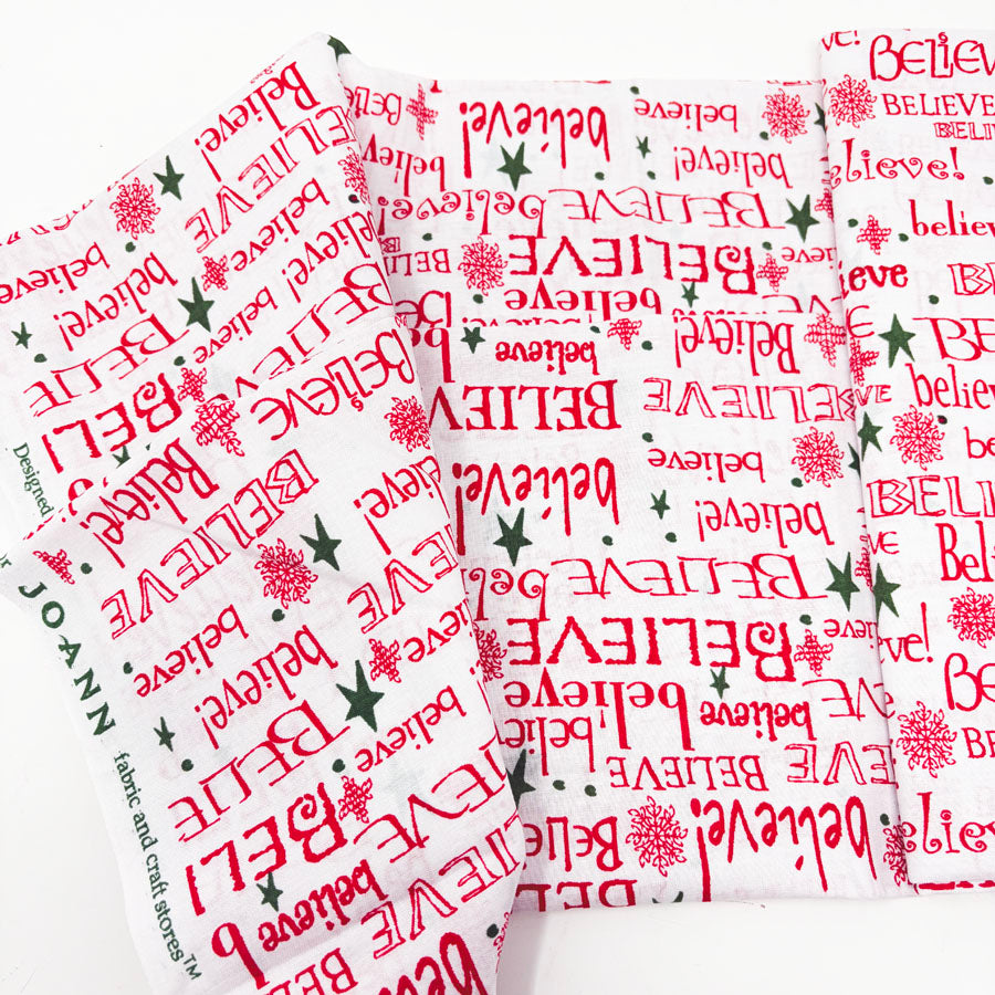 42" x 56" Believe in Red Lightweight Cotton Fabric