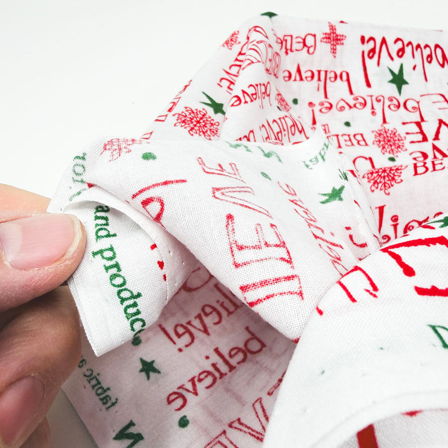 42" x 56" Believe in Red Lightweight Cotton Fabric