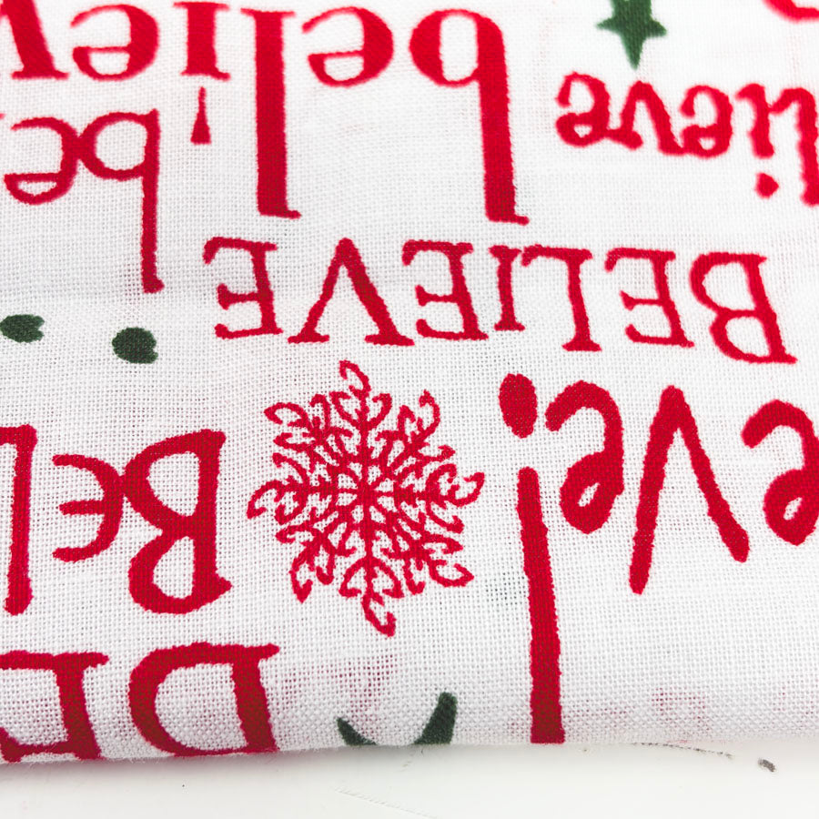 42" x 56" Believe in Red Lightweight Cotton Fabric