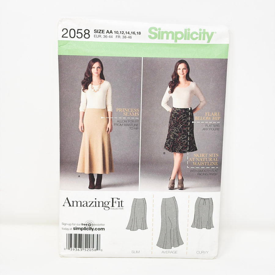 2011 Simplicity Sewing Pattern 2058 - Skirt - Size 10-18