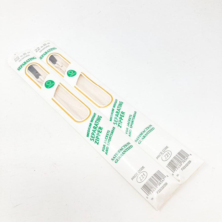 Coats 22" Separating Zipper - Natural (1)