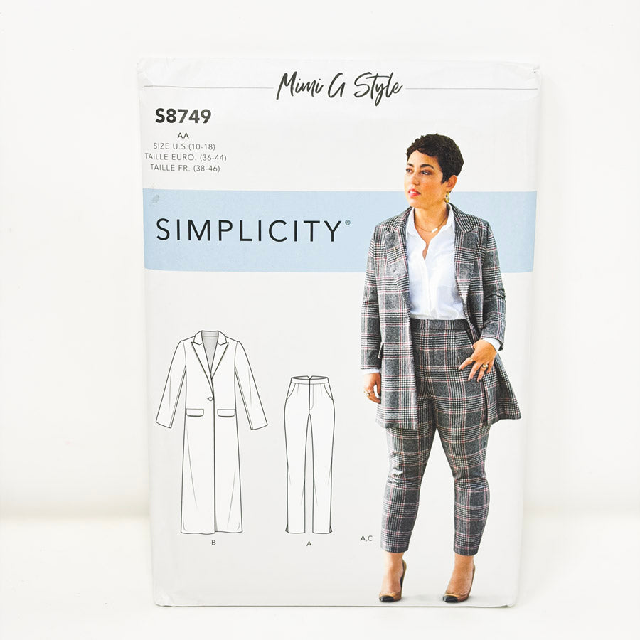2020 Simplicity Sewing Pattern S8749 - Jacket/Pant - Size 10-18