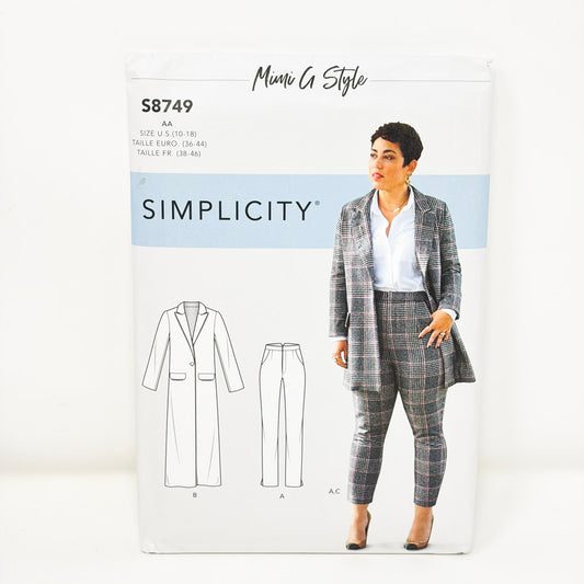 2020 Simplicity Sewing Pattern S8749 - Jacket/Pant - Size 10-18