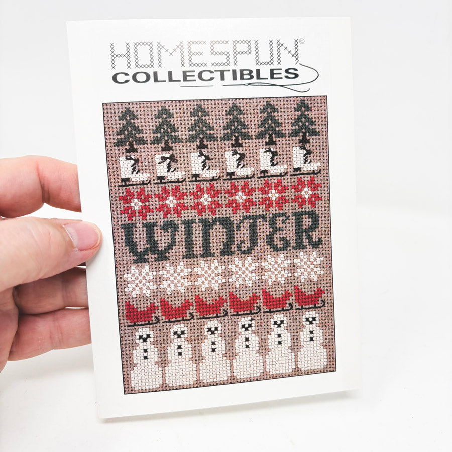 Homespun Collectibles Holiday Cross Stitch Pattern Half Cards