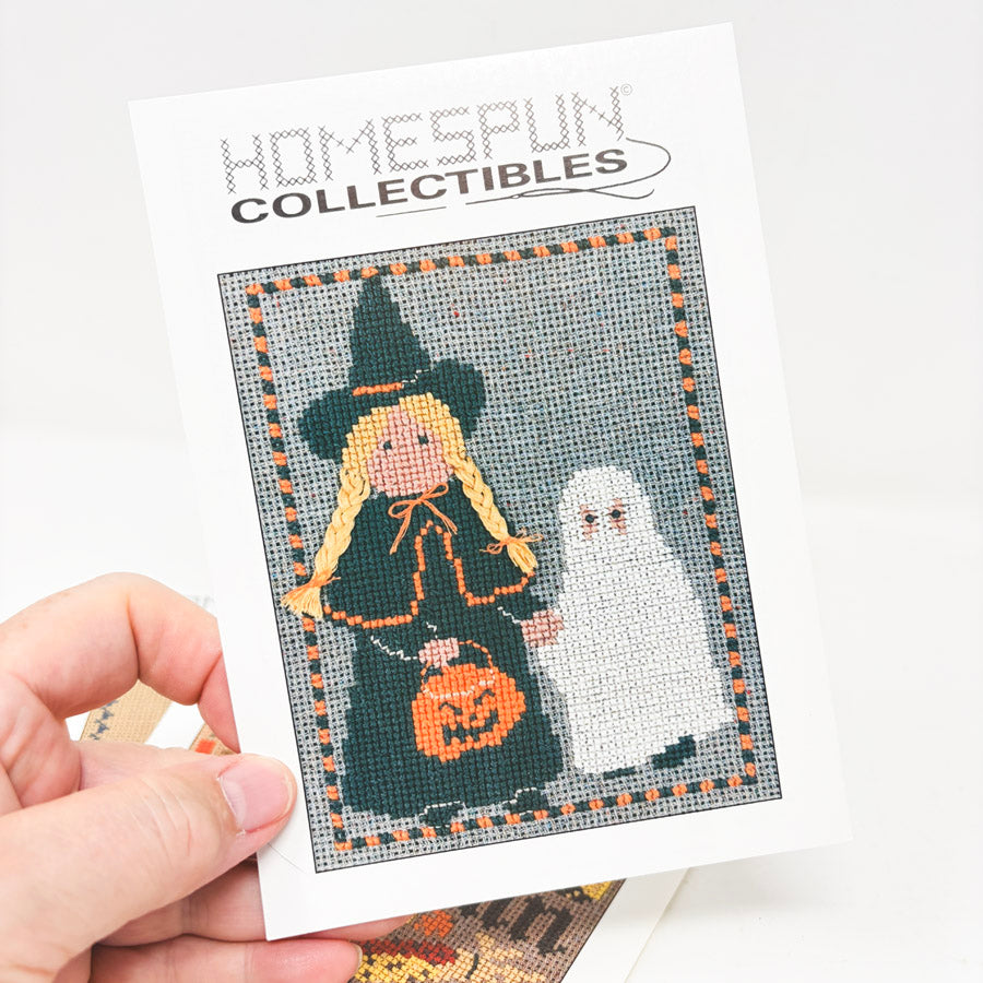 Homespun Collectibles Fall Cross Stitch Pattern Half Cards