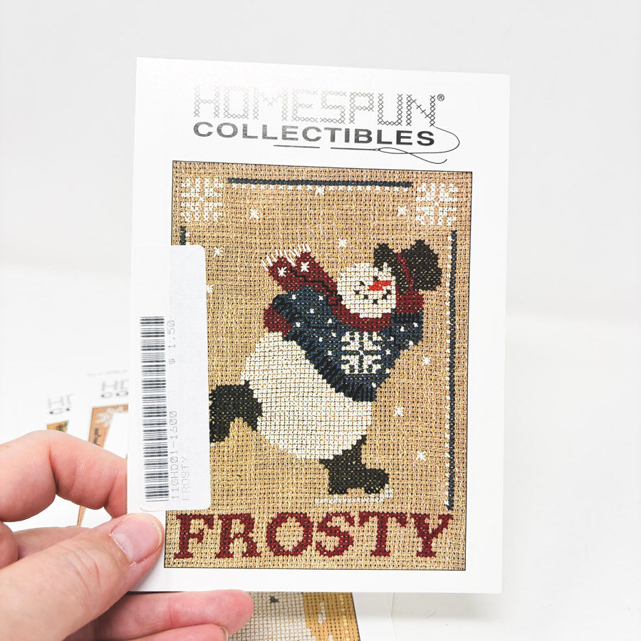 Homespun Collectibles Snowman Cross Stitch Pattern Half Cards