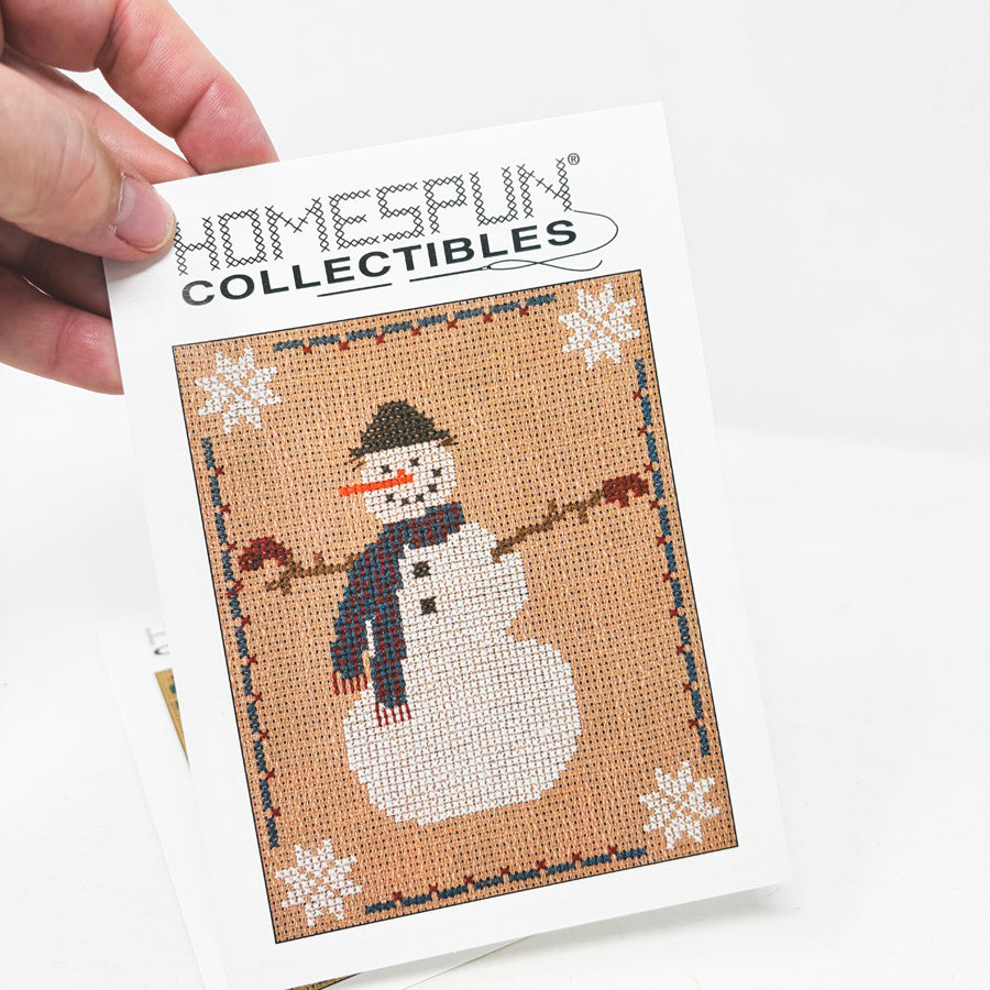 Homespun Collectibles Snowman Cross Stitch Pattern Half Cards