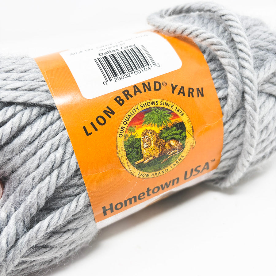 Lion Brand Hometown Acrylic Yarn - Dallas Gray