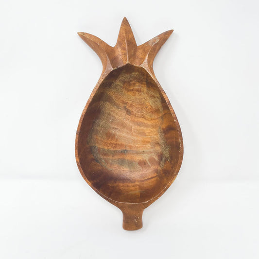 Wood Pineapple Bowl MCM Vintage