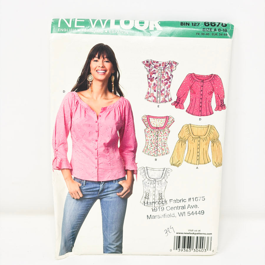 2007 New Look Sewing Pattern 6678 - Top - Size 8-18
