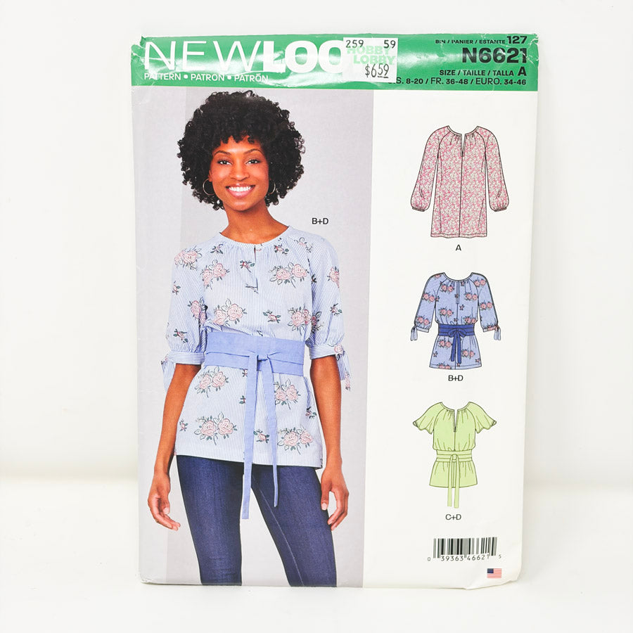 2019 New Look Sewing Pattern N6621 - Top - Size 8-20