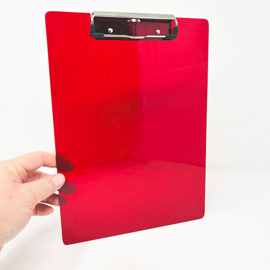 Red Translucent Clip Board