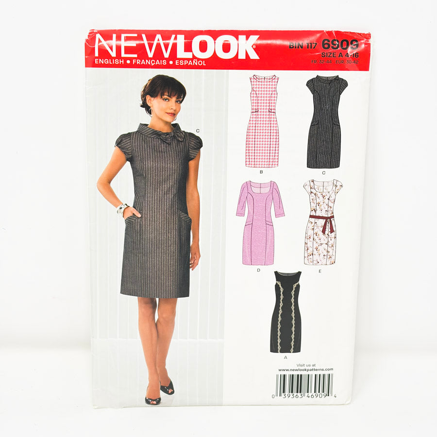 2009 New Look Sewing Pattern 6909 - Dress - Size 4-16