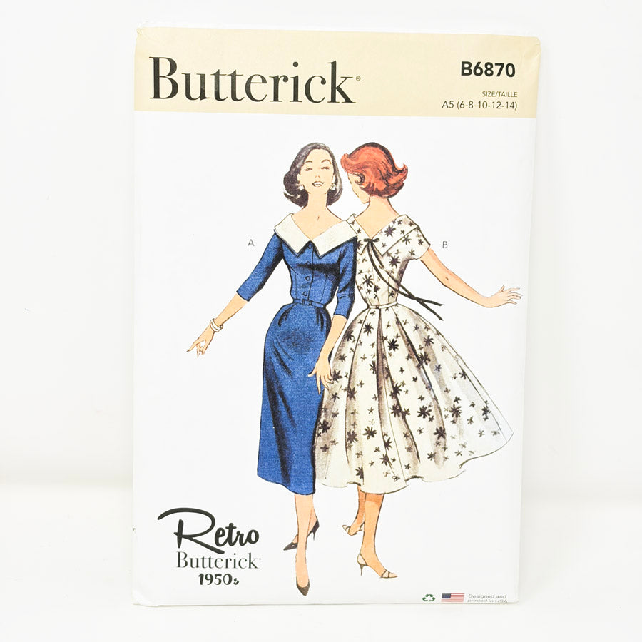 2022 Butterick Sewing Pattern B6870 - Dress - Size 6-14