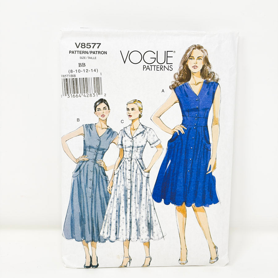 2009 Vogue Sewing Pattern V8577 - Dress - Size 8-14