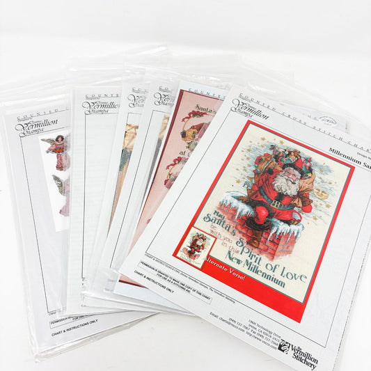 Vintage Bagged Vermillion Stitchery Christmas Cross Stitch Patterns