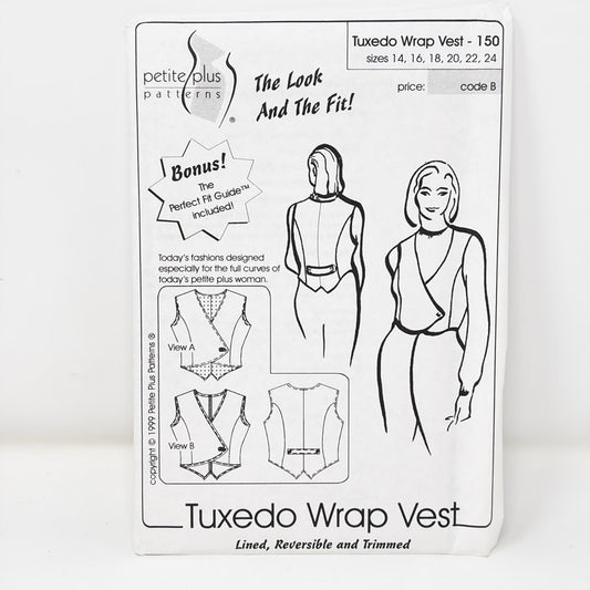 1999 Petite Pattern Plus Sewing Pattern 150 - Vest - Size 14-24