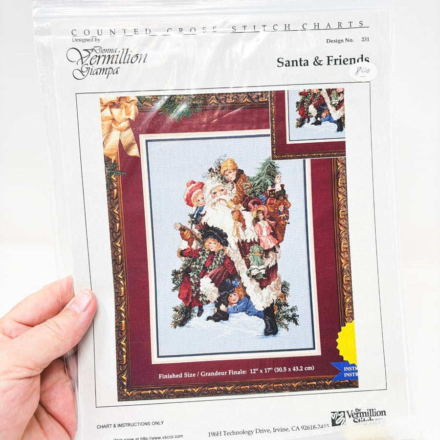 Vintage Bagged Vermillion Stitchery Christmas Cross Stitch Patterns