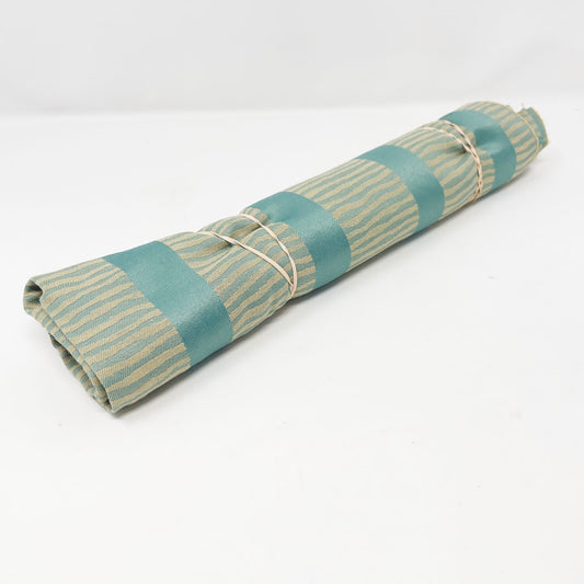 54" x 38" - Aqua Tan Formal Fabric