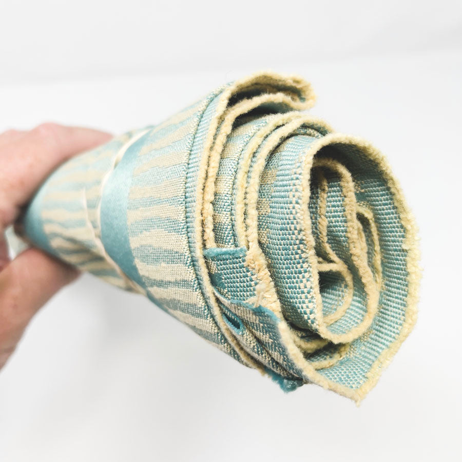 54" x 38" - Aqua Tan Formal Fabric