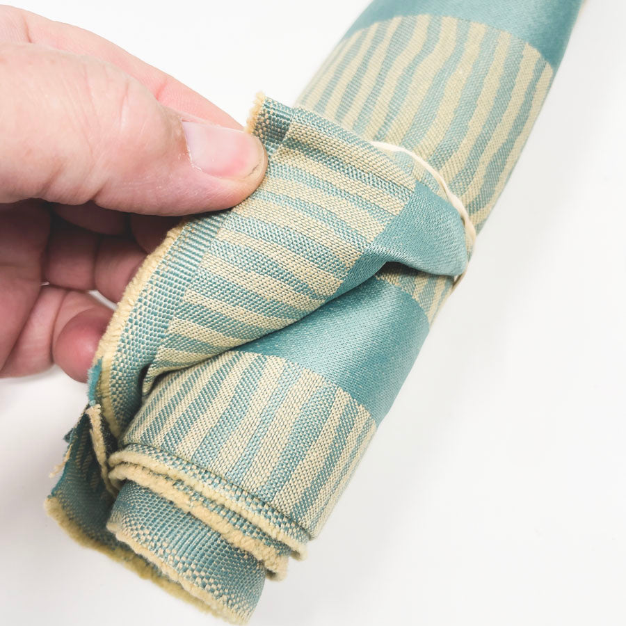 54" x 38" - Aqua Tan Formal Fabric