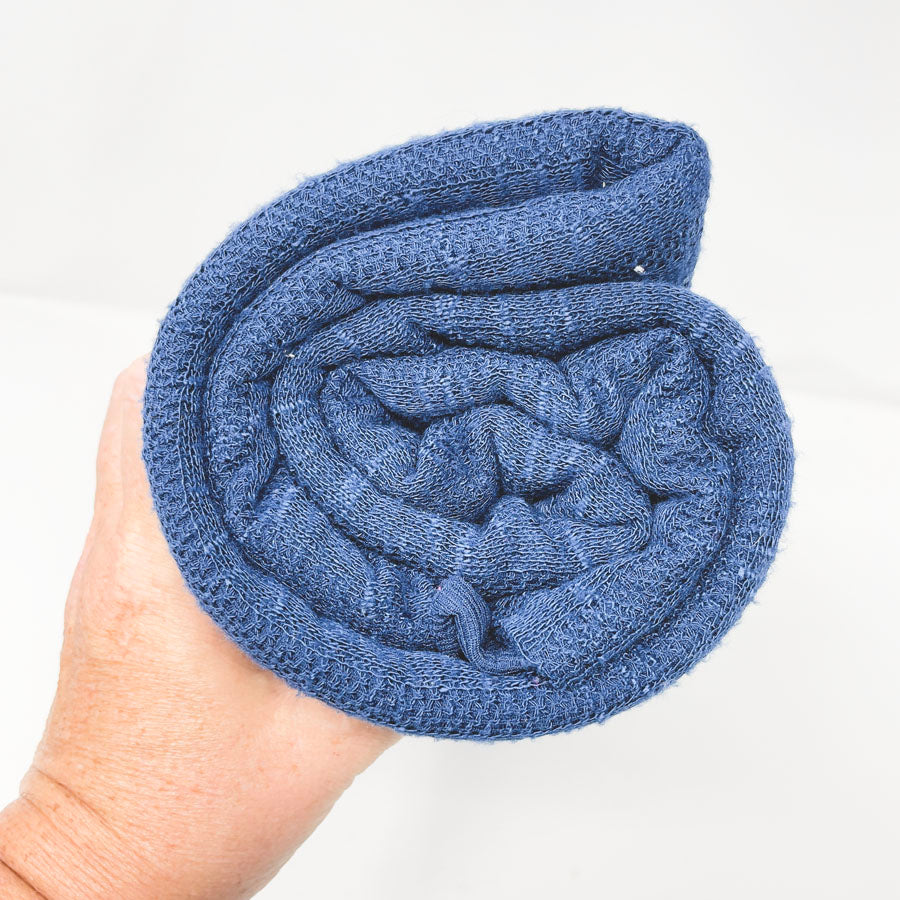 62" x 84" - Blue Textured Knit Fabric