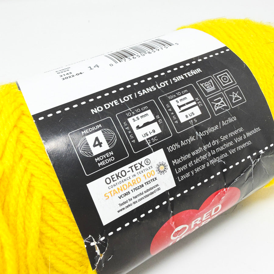 Red Heart Super Saver Acrylic Yarn - Bright Yellow