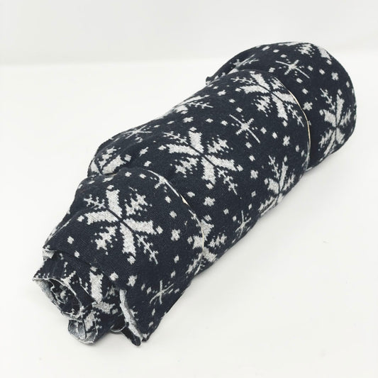 46" x 68" - Black Snowflake Jersey Fleece