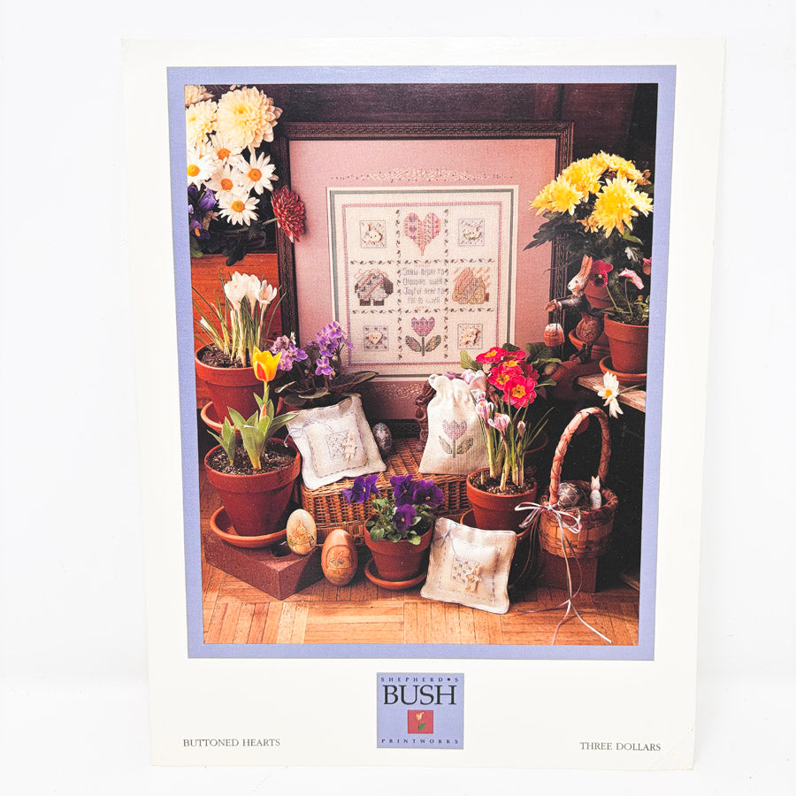 Buttoned Hearts – Shepherd's Bush Cross Stitch Pattern - 1992