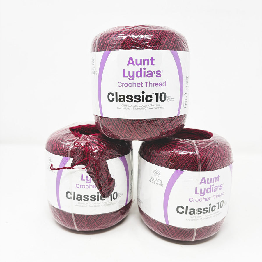 Aunt Lydia's Classic 10 Crochet Thread - Burgundy (1)