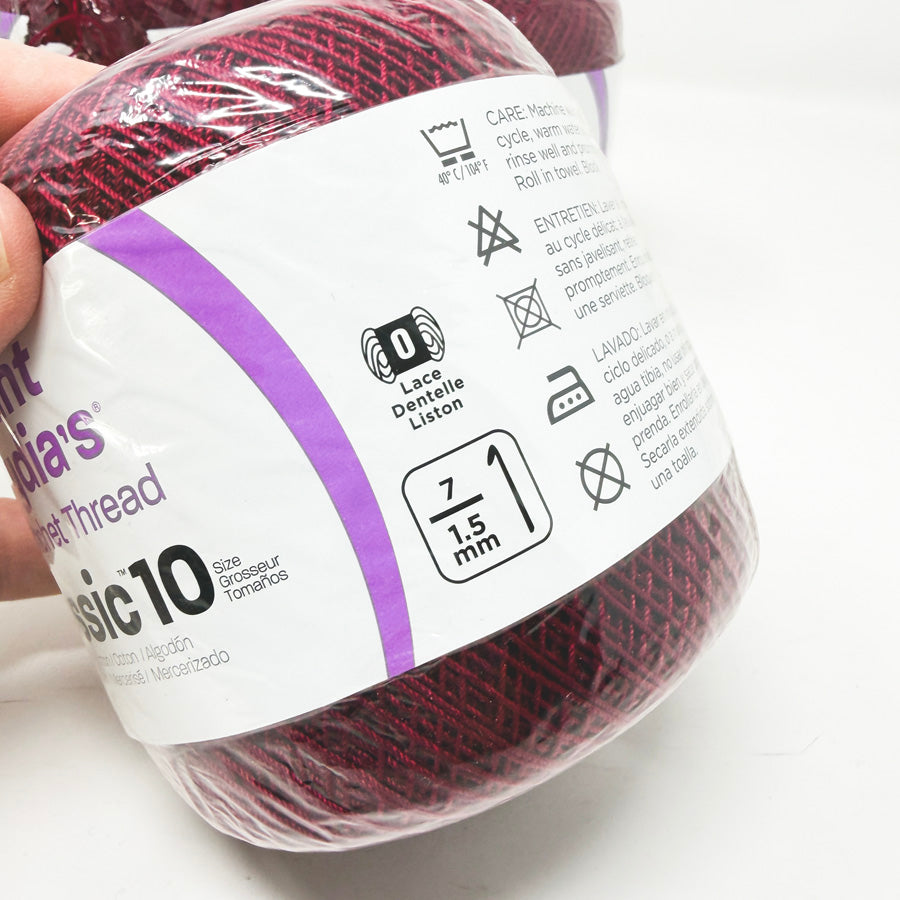 Aunt Lydia's Classic 10 Crochet Thread - Burgundy (1)