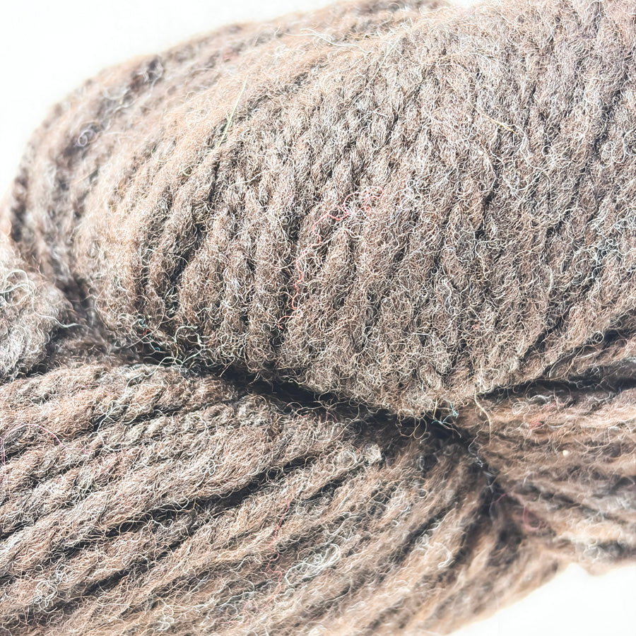 Unmarked Chocolate Brown Wool Yarn Skein