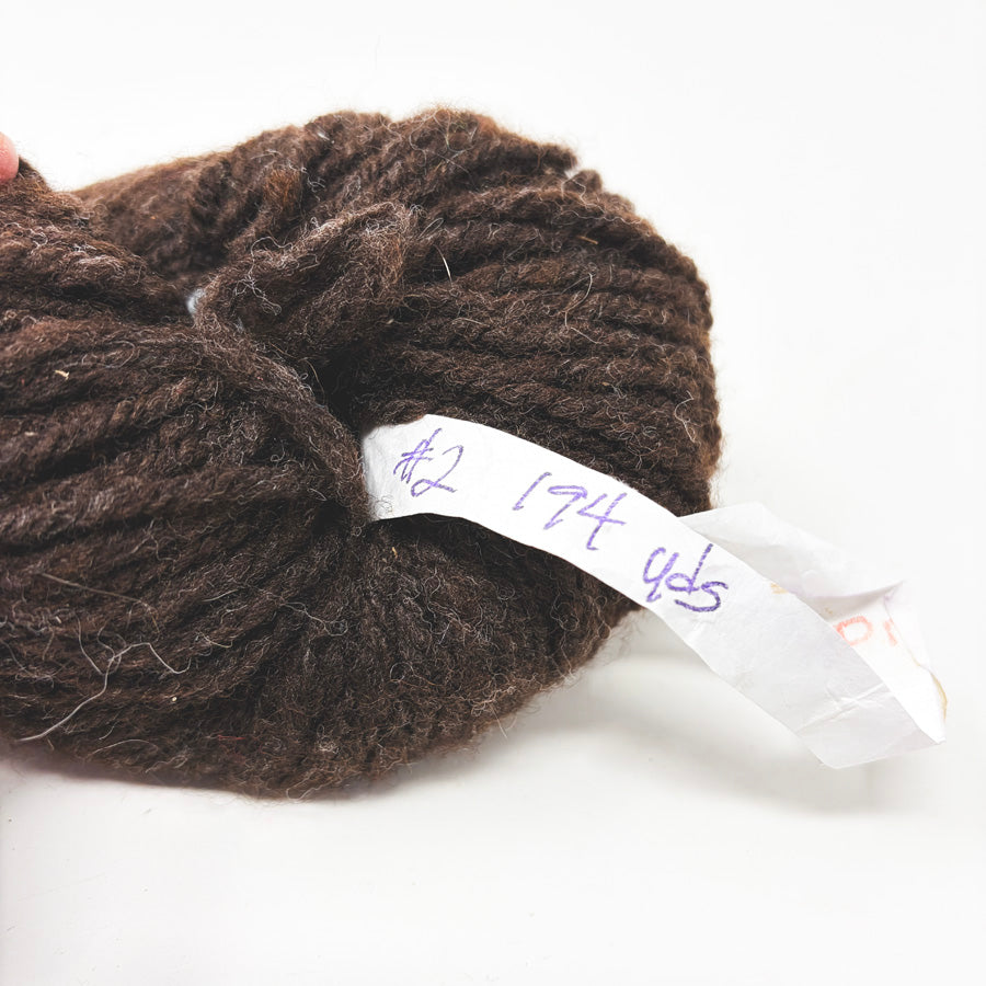 Unmarked Chocolate Brown Wool Yarn Skein