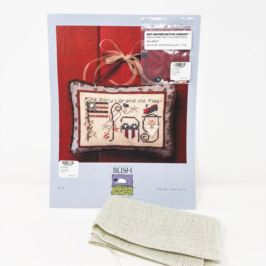Flag – Shepherd's Bush Cross Stitch Kit (Pattern, Buttons, 10 ct Fabric)