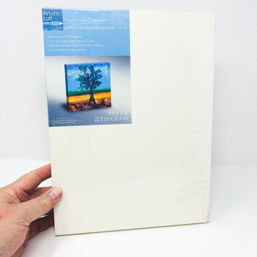 Artist's Loft Primed Wooden Cradle Board - 9" x 12"