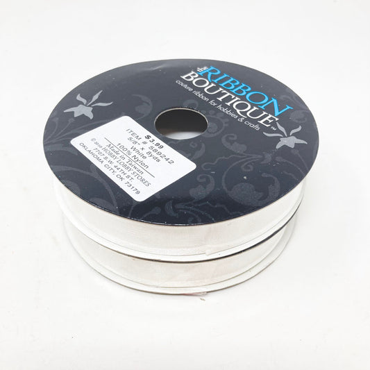 The Ribbon Boutique-White 5/8"