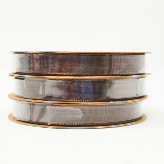 3/8" Offray Brown Woven Ribbon (1)