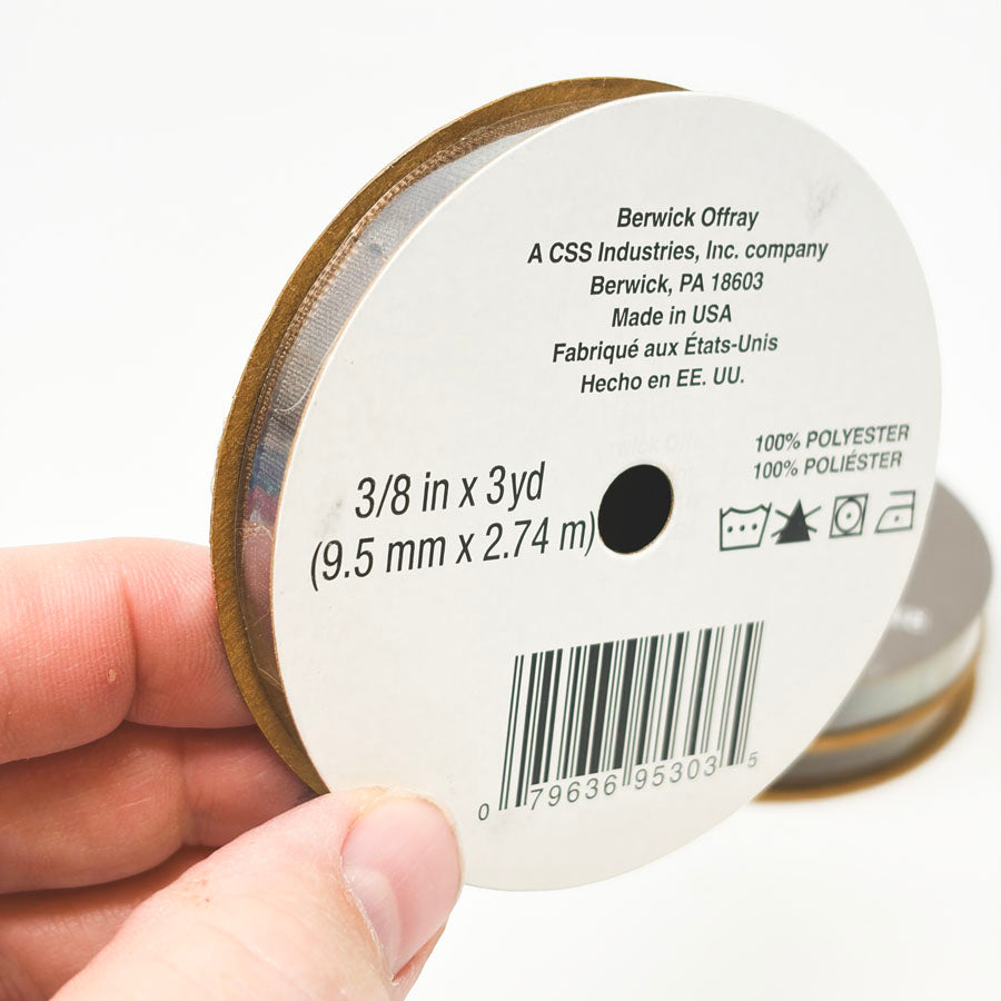 3/8" Offray Brown Woven Ribbon (1)