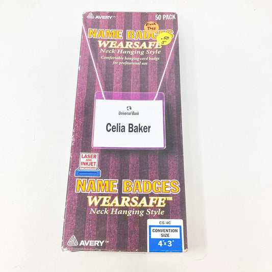 Avery Name Badges Wearsafe Hanging Style