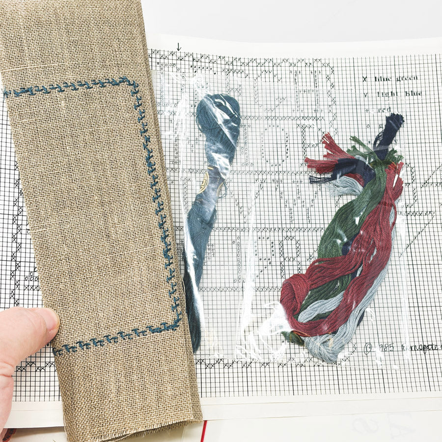 The Heart in Hand Cross Stitch Sampler Kit by Ramsgate Limited (started)