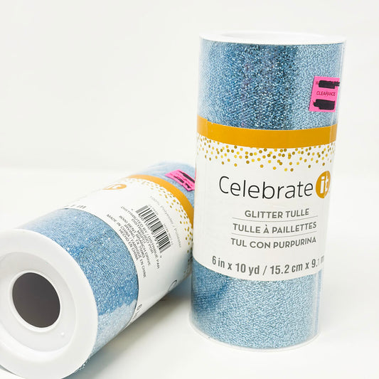 Celebrate It Blue Glitter Tulle (1)