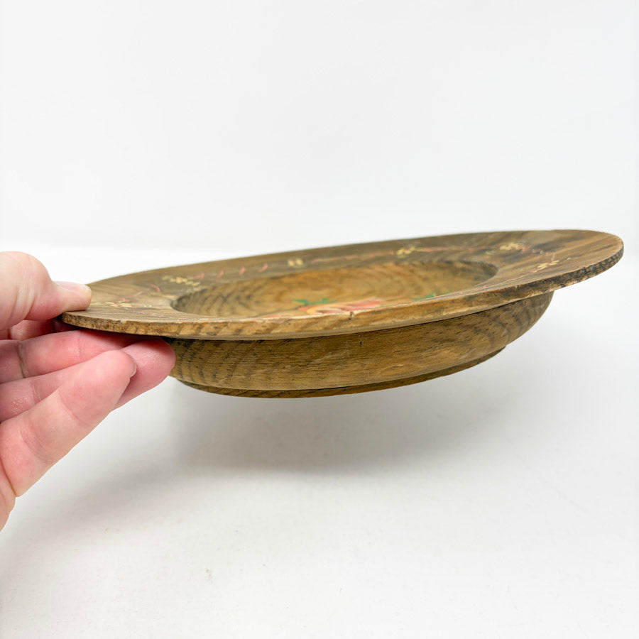 Vintage Hand Painted Wood Plate