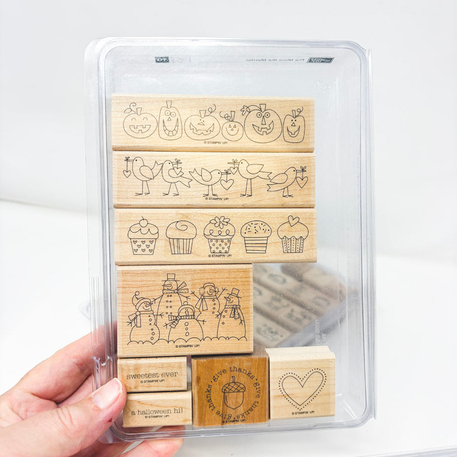 Large Wood Back Rubber Stamp Sets by Stampin' Up!
