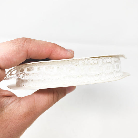 Lace Ribbon- White 3/4"